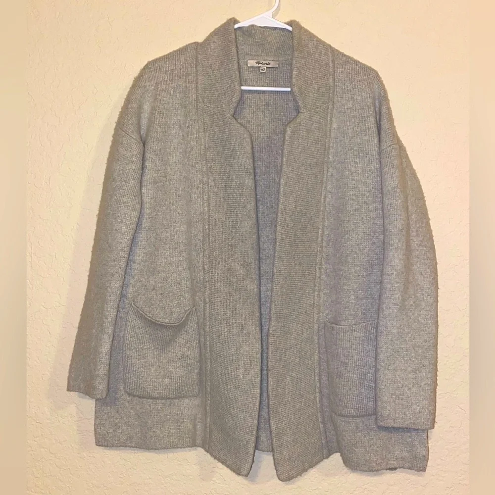 Madewell Merino Wool Blend Spencer Sweater Open Front Cardigan Oversized Sz XXS - Picture 3 of 11
